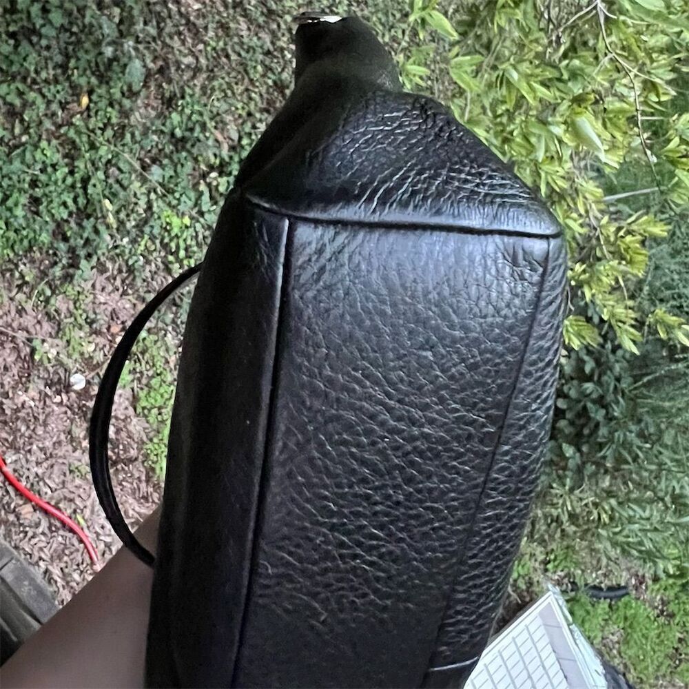 COACH Satchel Crossbody/Shoulder Bag Black Leather w Silver Hardware AUTHENTIC - Picture 5 of 9